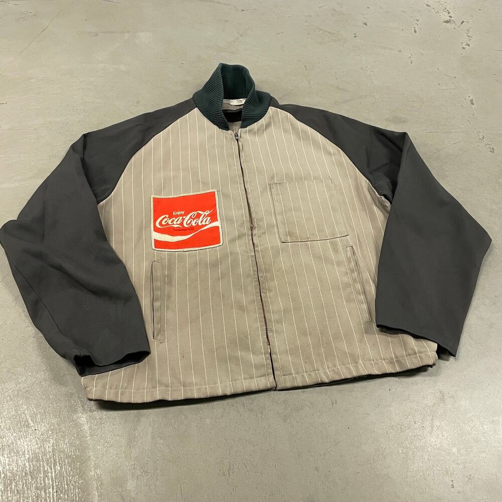 vintage 80s Coca Cola pinstripes bomber jacket